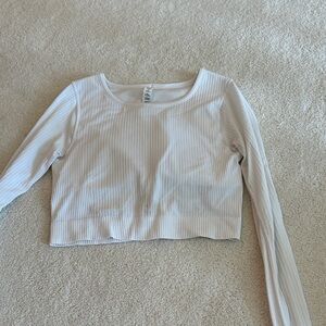 Lululemon white ribs crop top long sleeve